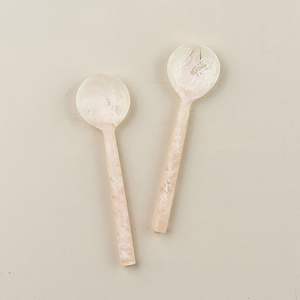 Cuillère et fourchette à salade modernes en résine design, ensemble de couverts élégants, faits à la main, pour les fêtes, la table à manger, manche long - Product Image 1