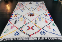 Magnifique tapis en laine azilal fait à la main tapis marocain avec motifs colorés tapis en laine tissé à la main tapis et ensembles