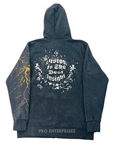 Sweat-shirts pour hommes de haute qualité, lavage à l'acide, 100% polyester, vêtements décontractés, capuche, poids 370 grammes, logo imprimé sur l'écran avant, sweat-shirt à fermeture éclair - Product Image 6