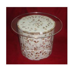 Handmade Luxury Cake Stand <b>Mother</b> of Pearl Leaf Design Inlay Work Acrylic Top and Stone Material Stone Crafts Product - Product Image 1