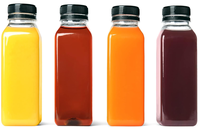 Nouvelle Offre Exceptionnelle : Bouteille Ronde de Jus Transparente de 355 ml avec Bouchon à Vis, Bouteilles Rondes en Plastique de 500 ml pour Lait et Thé avec Bouchon de Sécurité