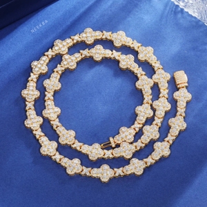 สร้อยเพชรโมอิสขนาด10มม. สีเงิน925ประดับด้วยดาวลิงก์เทนนิส VVS Moissanite สร้อยคอสำหรับผู้ชายโซ่สุดหรูในชีวิตประจำวัน - Product Image 3
