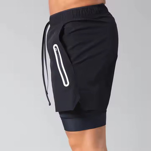 Pantalones Cortos Deportivos Casuales para Hombre, 100% Poliéster, Ecológicos, 2 en 1, con Cordón, Transpirables, Resistentes al Viento, de Secado Rápido, Anti-UV - Product Image 5