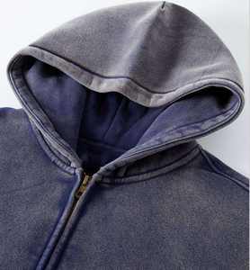 Offre Spéciale automne couleur unie hommes à manches longues fermeture éclair Hoodies avec des couleurs et des tailles personnalisées - Product Image 2