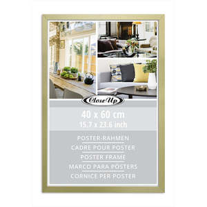 Cadre photo en bois doré de style classique 40 x 60 cm, cadre miroir en MDF pour la décoration de la maison avec façade en verre pour photos - Product Image 2