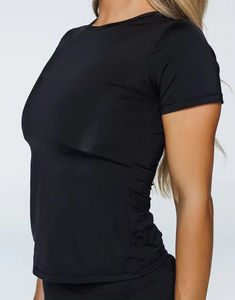 2024 nueva camiseta de manga corta de moda de verano para mujer tamaño personalizado 100% Material de algodón impresión Digital decoración de agujeros - Product Image 6