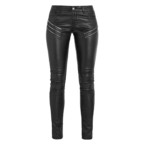 Factory Supplier High Waist PU Leather Women Cargo <b>Pants</b> Vintage Brown Full Length Waterproof Breathable Windproof Skinny Fit - Product Image 4