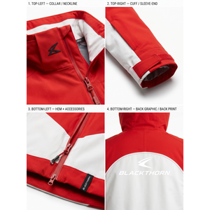 Veste polaire épaisse à capuche imperméable et isolante pour homme BLACKTHORN, style rétro, pour équipe de station alpine, personnalisable OEM, vêtement d'extérieur d'hiver noir - Product Image 4