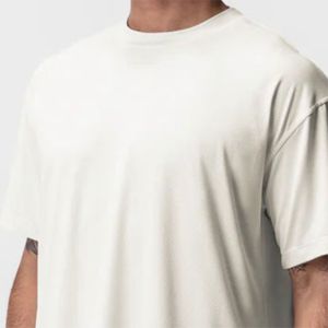 Camiseta de entrenamiento de gran tamaño de marfil, camiseta de gimnasio de rendimiento que absorbe el sudor, antimicrobiano, camiseta de entrenamiento atlético Boxy Fit de secado rápido - Product Image 6