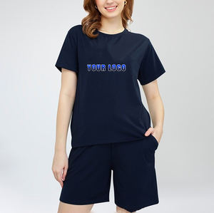 Wholesale Casual Wear Loose Fit Slim Fit <b>Short</b> <b>Set</b> <b>For</b> <b>women</b> 100% Cotton Top Selling Lightweight Breathable Summer <b>Short</b> <b>Set</b> - Product Image 5