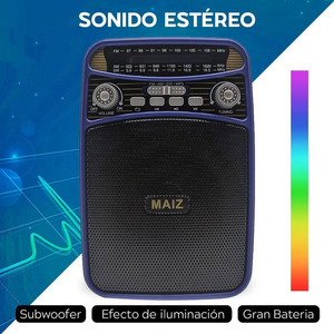 Radio FM Bluetooth portable rechargeable par USB avec lumière LED - Couleurs assorties - Product Image 4