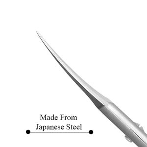 Tijeras para uñas de manicura de acero inoxidable alemán de 9,5 cm de la mejor calidad, tijeras para cutículas de borde recto afilado fino - Product Image 3