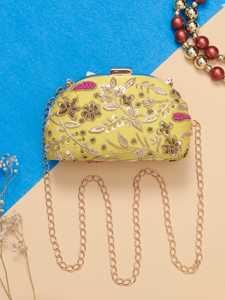 Handmade embroidery clutch bag for wedding gifting elegant thread work purse Indian ethnic party wear ladies clutch - Product Image 2