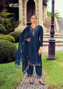 Exportateur indien Qualité Belle Robe Attrayant Viscose Soie Kurti Pantalon & Dupatta Avec Pur Travail À La Main Fabrication De L'Inde - Product Image 4