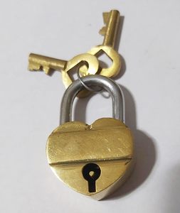 Brass Padlock Mini <b>Lock</b> with Keys Working Functional Brass Made Padlock Heart Shape Love <b>Lock</b> <b>Small</b> - Product Image 6