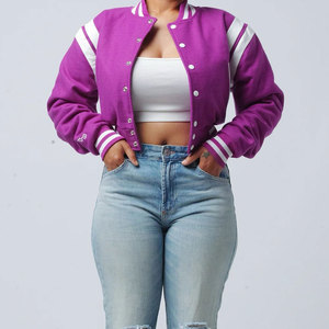 Chaquetas Varsity de Alta Calidad para Mujer, Chaquetas Varsity con Mangas de la Mejor Calidad para Mujer con Parche de Letras de Chenilla - Product Image 1