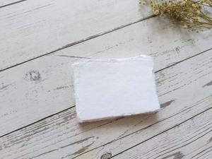 2.5X3.7 Place Carte 300 Gsm 100% Coton Chiffon Blanc À La Main Deckle Bord Papier - Product Image 4