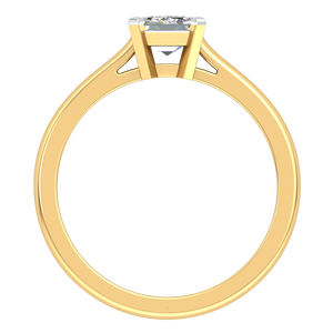 แหวนหรูหราดีไซน์คลาสสิกสีทอง9K ของผู้หญิงพร้อม1.01Cts ชัดเจนเทียบกับเพชรที่ปลูกในแล็บเครื่องประดับทรงกลมตัดอย่างปราณีต - Product Image 3