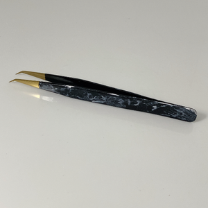 Ensemble de pincettes en acier inoxydable de couleur marbre, applicateur d'extension incliné, applicateur de cils, vente complète personnalisée e - Product Image 6