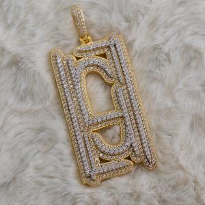 Pendentif Hip Hop Design de luxe en argent 925 avec diamant Moissanite et caution de sac d'argent glacé bijoux de fête personnalisables - Product Image 1