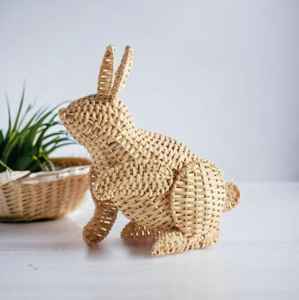 Precio bajo Recién llegado Cesta de ratán con forma de animal tejido Cesta de conejito de ratán hecha a mano natural Almacenamiento de guardería de juguete para niños - Product Image 4