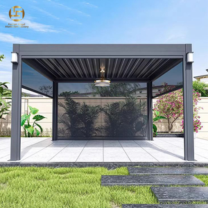 Pergola bioclimatique motorisée en aluminium 4.5x6m porte sans cadre cadre étanche cadre enduit de poudre écologique <span class=keywords><strong>balcon</strong></span> extérieur jardin - Product Image 2