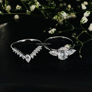 Bague de fiançailles en or massif 14K 1.25 ct ovale avec diamant Moissanite solitaire, bague en diamant solitaire Moissanite de taille ovale - Product Image 2