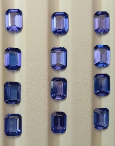 Haute qualité 3x5mm bleu Tanzanite facettes coupe Quartz naturel octogone perles taille personnalisée pierres précieuses en vrac pour bijoux - Product Image 4