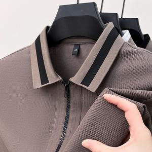 OEM Customized Logo Design <b>Men's</b> Polo Cotton <b>T</b>-<b>Shirt</b> Breathable Short-Sleeved Business Lapel Solid Color Plus Size - Product Image 4