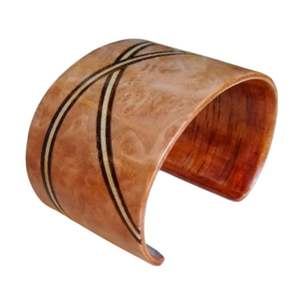 Brazalete y pulsera de madera de varios diseños, pulseras de madera de tamaño personalizado, brazalete hecho a mano con flores, brazalete de madera - Product Image 6