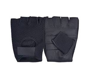NOUVEAU Gants de sport en cuir véritable respirant, avec sangle de poignet réglable, antidérapants, durables, en maille, demi-doigts, pour hommes, fitness - Product Image 4