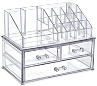 Afossa – Boîte de rangement rectangulaire multifonctionnelle en acrylique robuste, écologique, moderne, multi-compartiments, transparente, moulée par injection, 3-6L