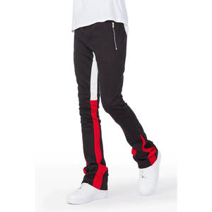 Custom fleece joggers <b>men</b> sweatpants French terry baggy stacked flare OEM Custom Sweatpants Cotton Flare Track Pants Jogger - Product Image 1