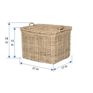 Cesta de ratán con tapa y asa, cesta de almacenamiento hecha a mano, venta al por mayor, ecológica, hecha en Vietnam - Product Image 5