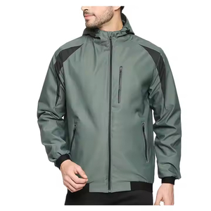 Nueva chaqueta Softshell personalizada Diseño personalizado Ropa de trabajo de invierno Chaqueta de carcasa suave con cremallera forrada de lana impermeable a prueba de viento para hombres - Product Image 1