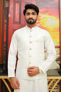 เสื้อกั๊กขนสัตว์ผู้ชายสไตล์ดั้งเดิมแบบปากีสถาน ขายดี คุณภาพสูง เหมาะสำหรับงานแต่งงาน - Product Image 2