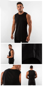 Vente en gros de débardeur d'entraînement pour hommes débardeurs de gymnastique d'été en coton uni de nouveaux maillots de musculation et de fitness débardeurs pour hommes - Product Image 5