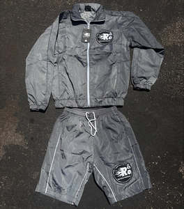 Reflective Multi Colo High Quality Custom <b>Men's</b> Windbreaker <b>Short</b> Set Breathable Windbreaker <b>Zip</b> Up Jacket & <b>Shorts</b> Sets - Product Image 5