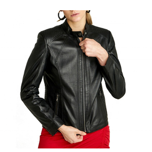 Veste en cuir de peau de mouton pour femmes de qualité supérieure Meilleur design pour la saison d'hiver-Traitement direct en usine - Product Image 1