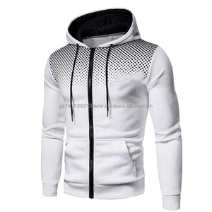 Sweat à capuche uni pour hommes, Design personnalisé, meilleure qualité, meilleur prix, 100% polyester, blanc - Product Image 1