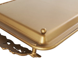 Plateau en aluminium à poignée décorative en or royal de haute qualité à prix abordable en provenance d'Inde - Product Image 5