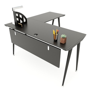 L-Shaped 140x140cm <b>Computer</b> <b>Desk</b> with Tapered Legs Assembly Required - Product Image 1