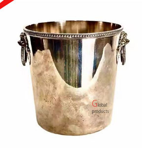 Enfriador de vino de cubo de hielo de bebida con acabado dorado de forma redonda de último diseño para Bar Restaurante - Product Image 5