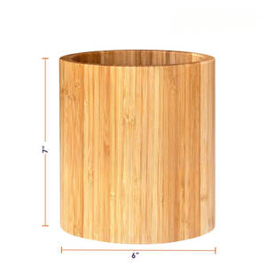 Porte-ustensiles de cuisine ovale en bambou 6 \ "X 7 \" Organisateur pratique d'ustensiles - Product Image 4