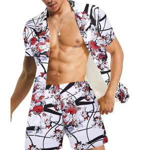 มาใหม่ออกแบบที่กําหนดเองพิมพ์แขนสั้นชายหาดฤดูร้อนชุดฤดูร้อนระเหิดชุดฤดูร้อนสําหรับผู้ชาย - Product Image 2