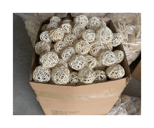 Bonne affaire, boule en rotin naturel durable, boule en rotin artisanale pour la décoration de la maison et du bureau, décoration rustique et légère à vendre - Product Image 1