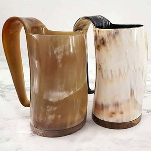 High Quality Viking Wine Horn <b>Mug</b> Uniquely Designed Carved Drinking Horn <b>Mug</b> for Wedding 200ml/14oz Capacity for <b>Christmas</b> Decor - Product Image 3