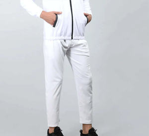 Survêtement de jogging sport zippé pour homme, deux pièces, uni, coupe ajustée, pour fitness, maternité - Product Image 2