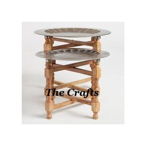 Aluminium And <b>Wooden</b> Side <b>Table</b> For Furniture Accessories Superior Quality Living Room Decorative <b>Table</b> - Product Image 6