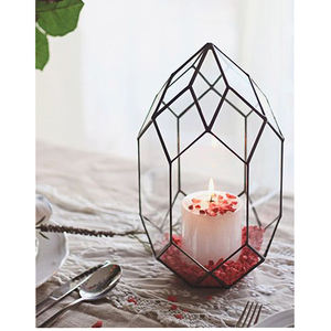 Terrarium ทรงเรขาคณิตสูงแก้วใสกรอบเหล็กดีไซน์ใหม่ล่าสุดสำหรับตกแต่งโต๊ะ - Product Image 2